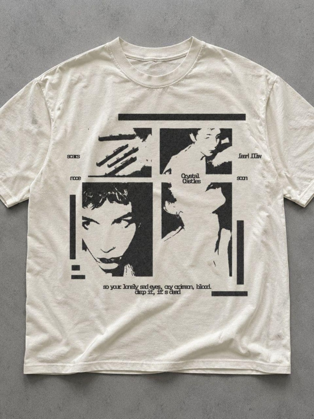 Gildan White Short Sleeve Tee with Black Photo-Block Graphic